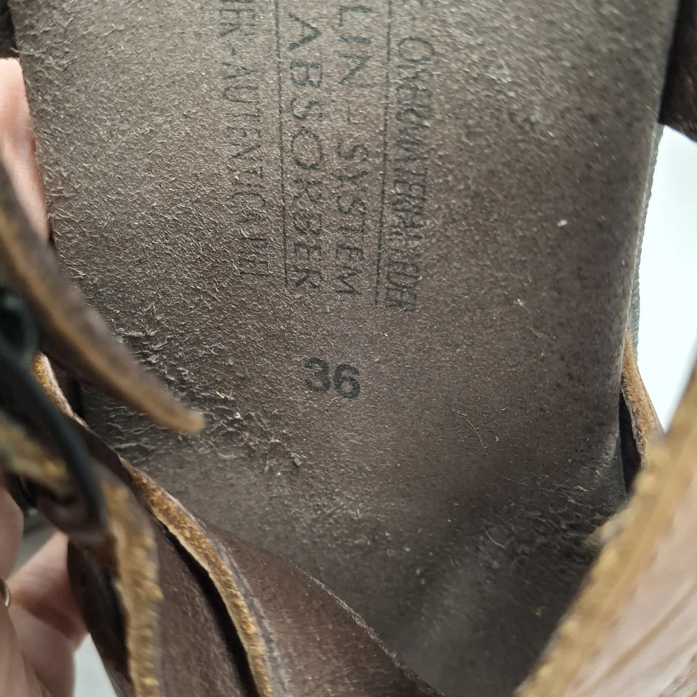 Mephisto Altina Sandals Womens 36 EUR 5.5 /6 US Brown Leather Buckle Comfort - Picture 14 of 15